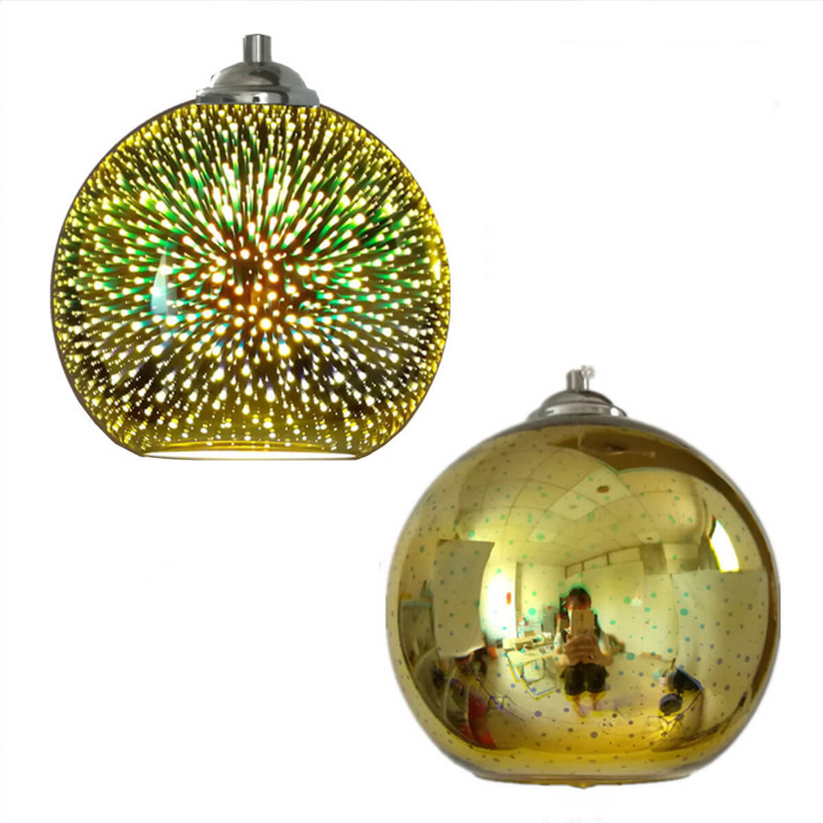 Modern Creative 3D Colorful Fireworks Glass 1-Light Dome