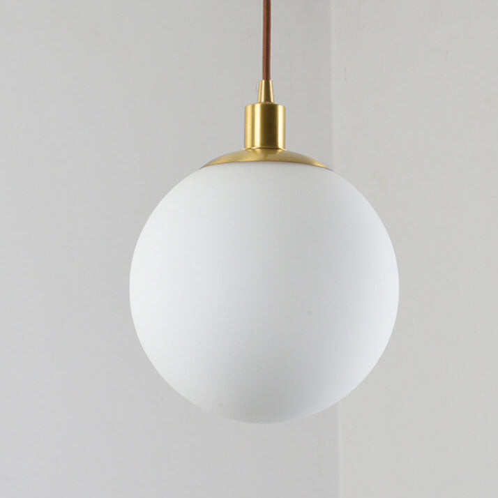 Contemporary Nordic Minimalist White Orb 1-Light Pendant