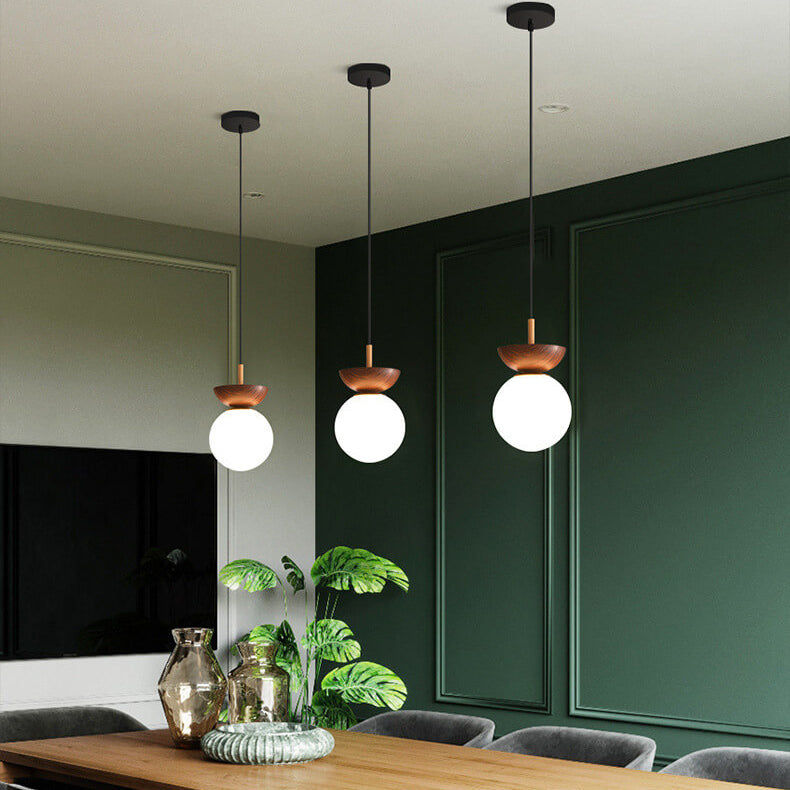 Modern Minimalist Glass Iron Orb 1-Light Semi-Flush Mount