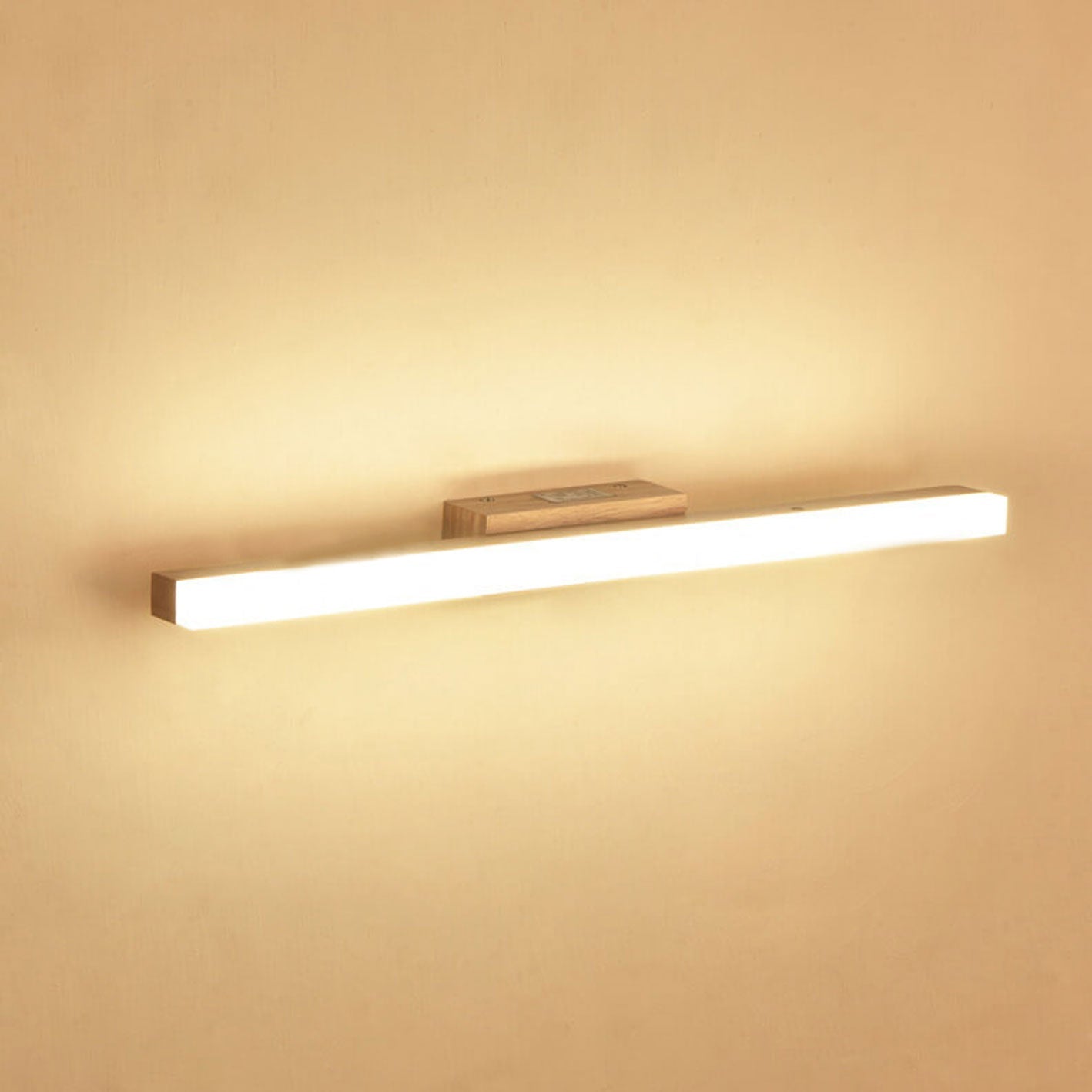 Nordic Minimalist Wooden Long Strip Vanity Light LED Wall