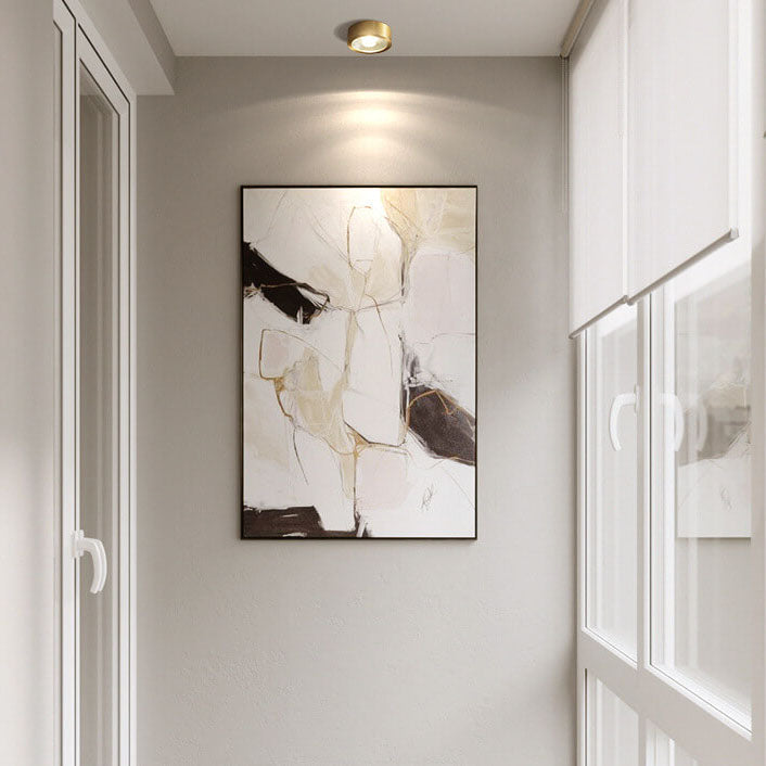 Modern Luxury Round Copper Ultra-thin LED Flush Mount Light