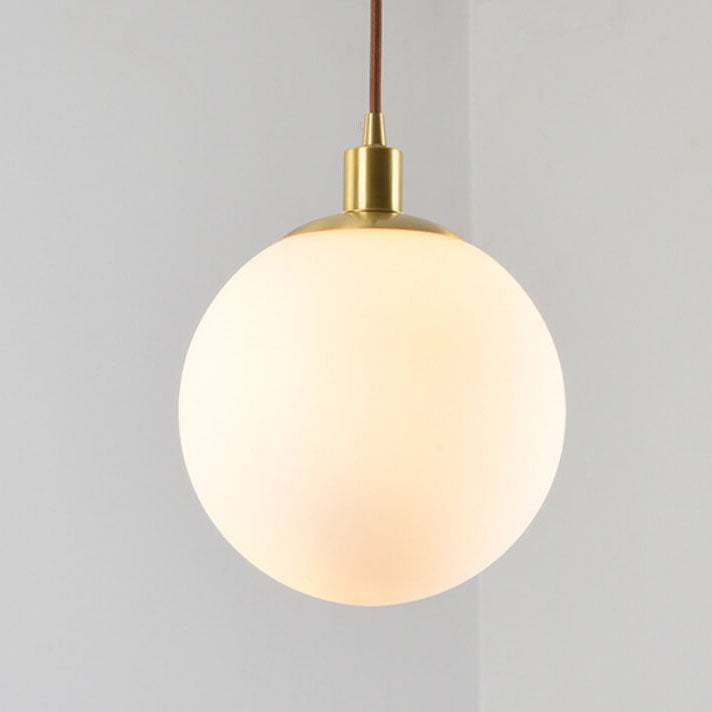 Contemporary Nordic Minimalist White Orb 1-Light Pendant