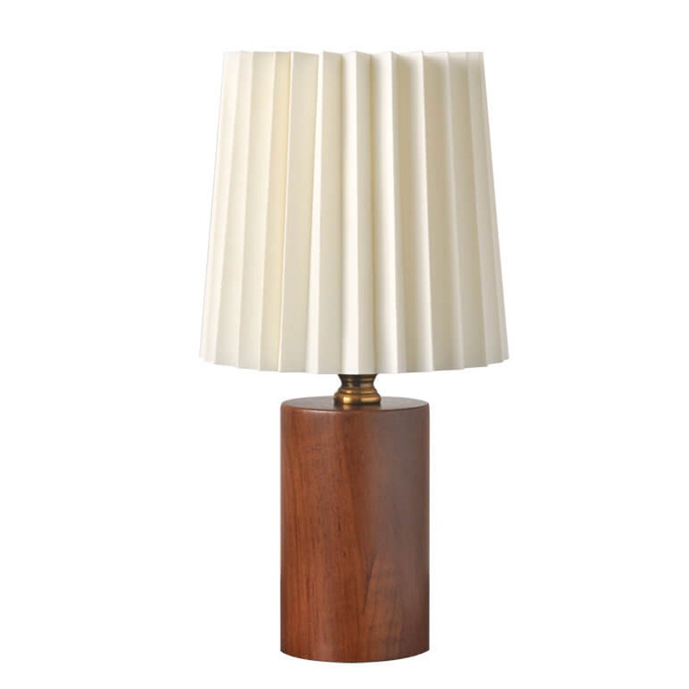 Vintage Korean Pleated Column Solid Wood Base 1-Light Table