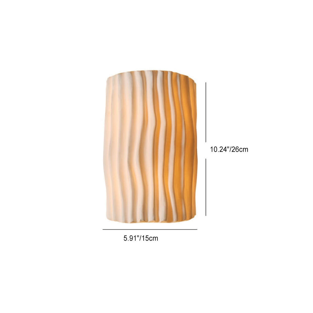 Contemporary Nordic Resin Striped Half Cylinder 2-Light