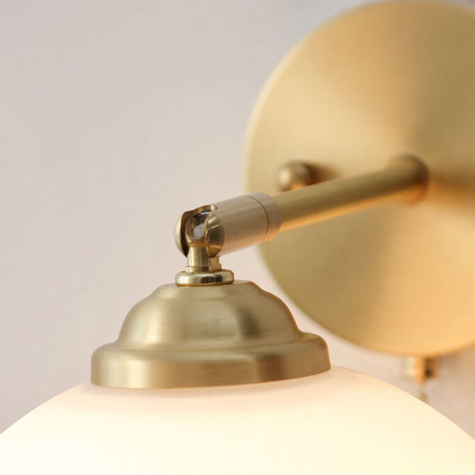 Contemporary Nordic Striped White Glass Brass 1-Light Pull