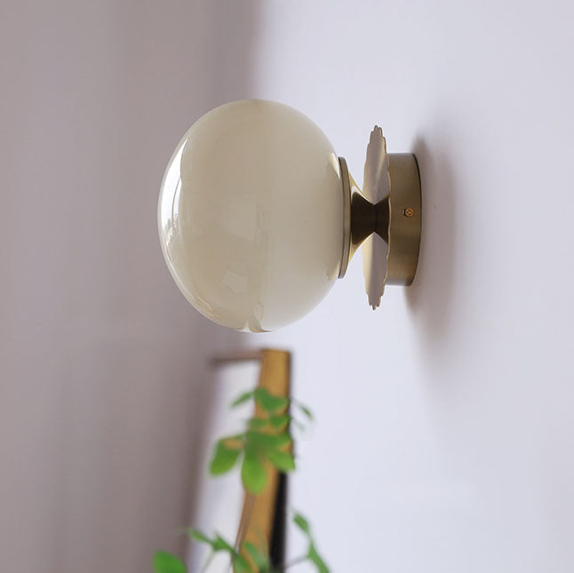 Modern Vintage Minimalist Iron Glass Round Head 1-Light