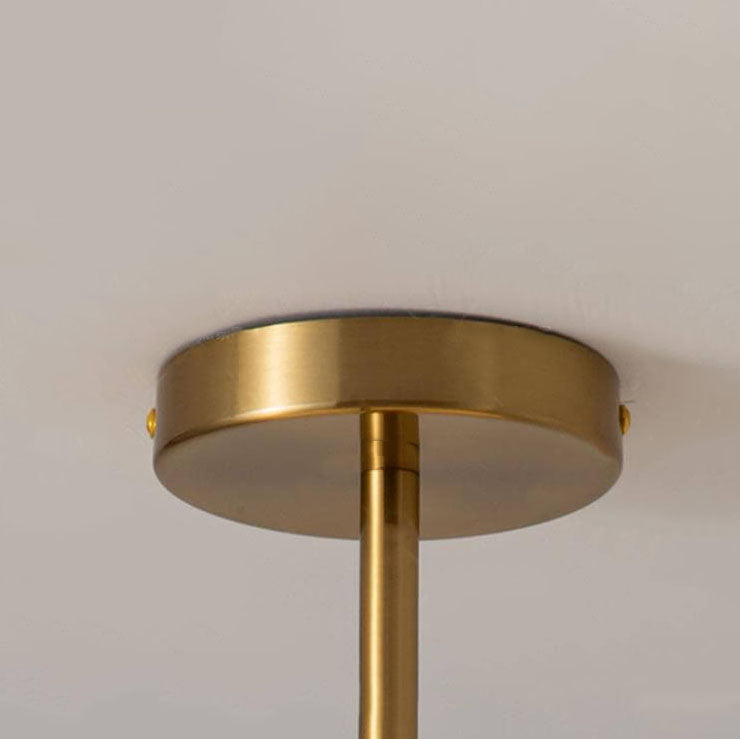 Modern Retro Round Solid Color Glass Electroplated Copper