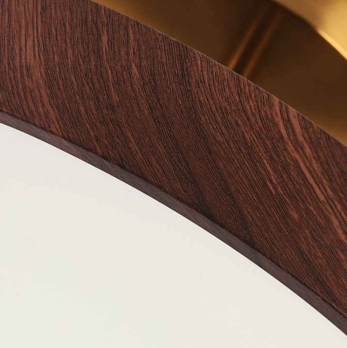Japanese Wabi-sabi Minimalist Wood Grain Round LED