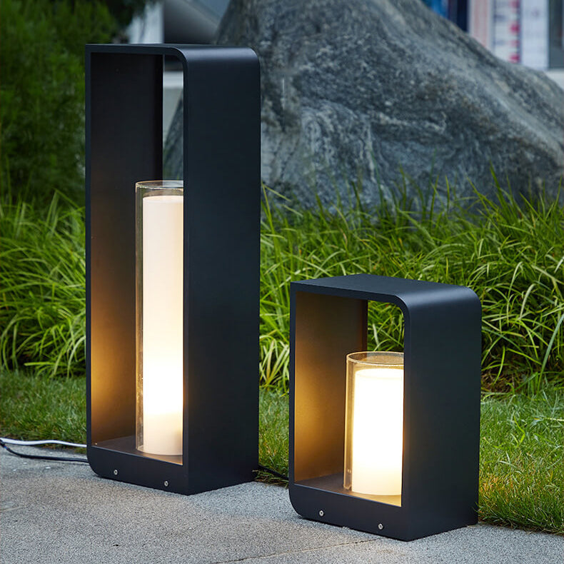 Modern Minimalist Square Frame Stainless Steel Acrylic LED