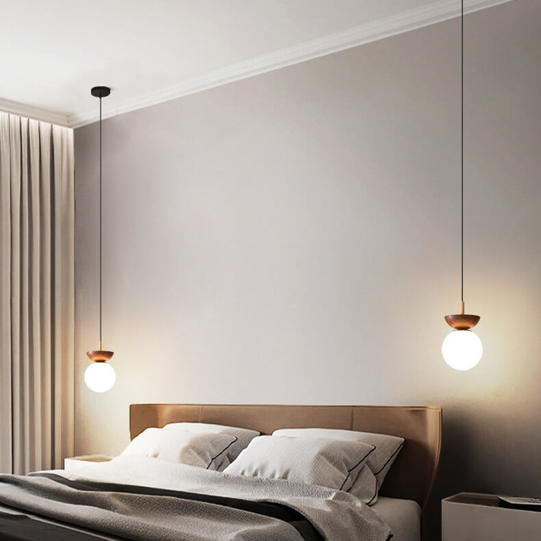Modern Minimalist Glass Iron Orb 1-Light Semi-Flush Mount