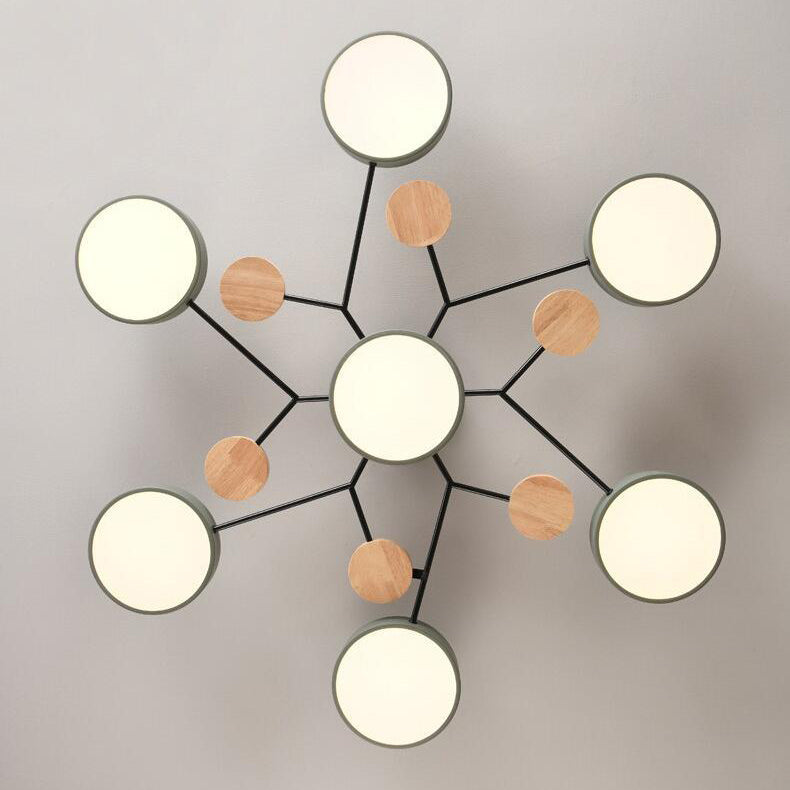 Contemporary Scandinavian Round Molecule Branch Design LED