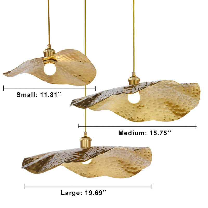 Modern Golden Bronze Color Lotus Leaf Shape 1-Light Pendant