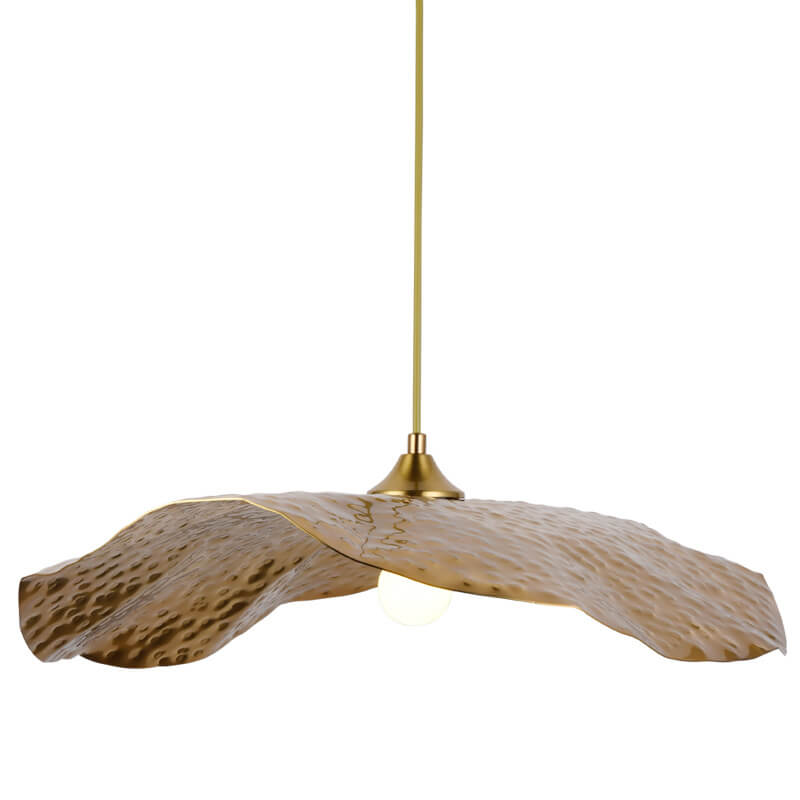 Modern Golden Bronze Color Lotus Leaf Shape 1-Light Pendant