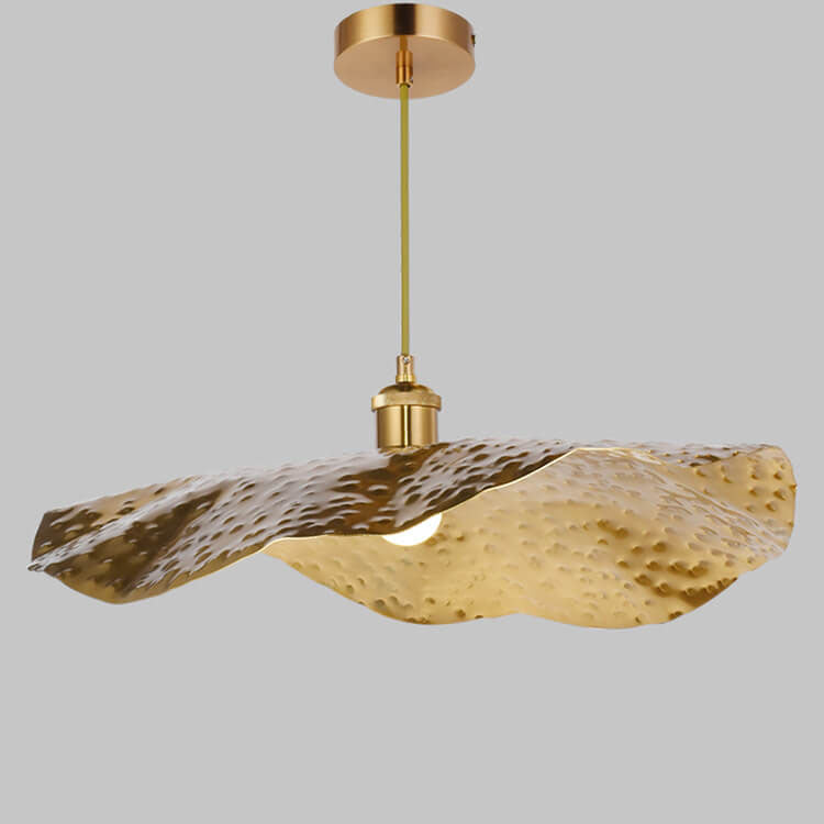Modern Golden Bronze Color Lotus Leaf Shape 1-Light Pendant