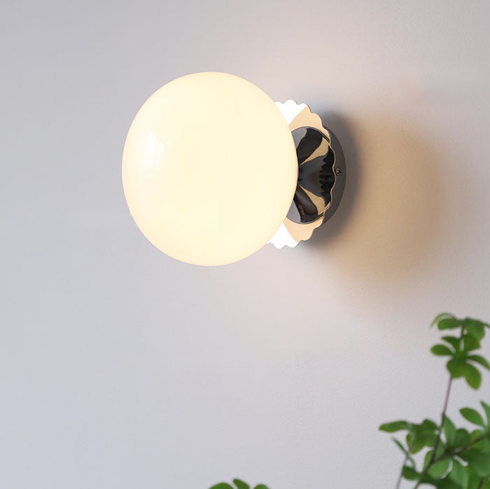 Modern Vintage Minimalist Iron Glass Round Head 1-Light