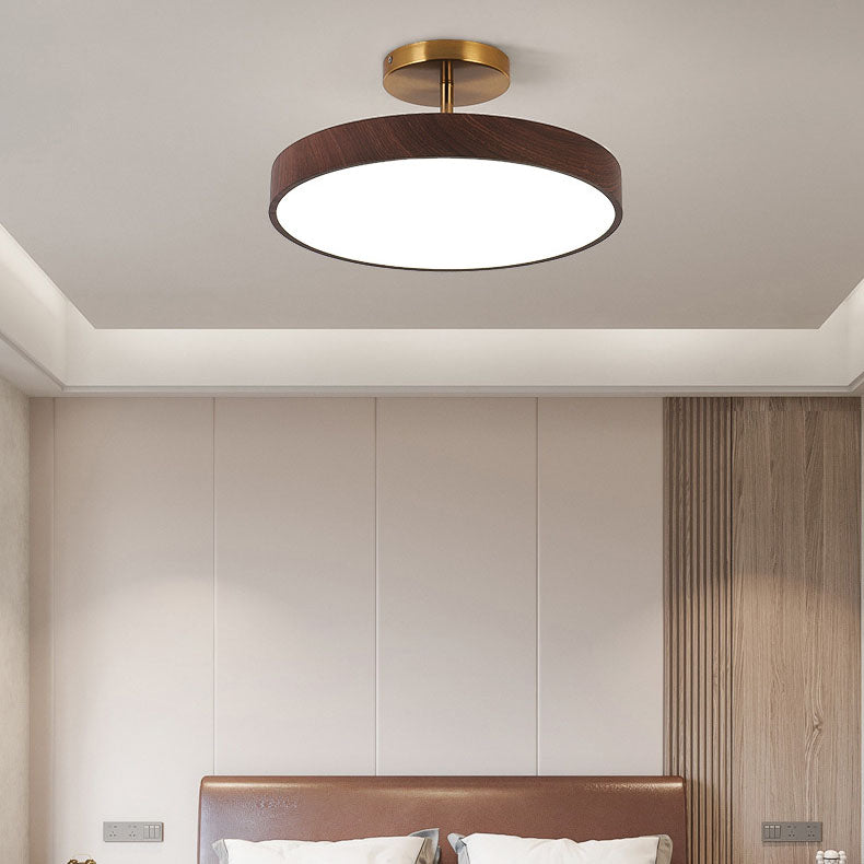 Japanese Wabi-sabi Minimalist Wood Grain Round LED