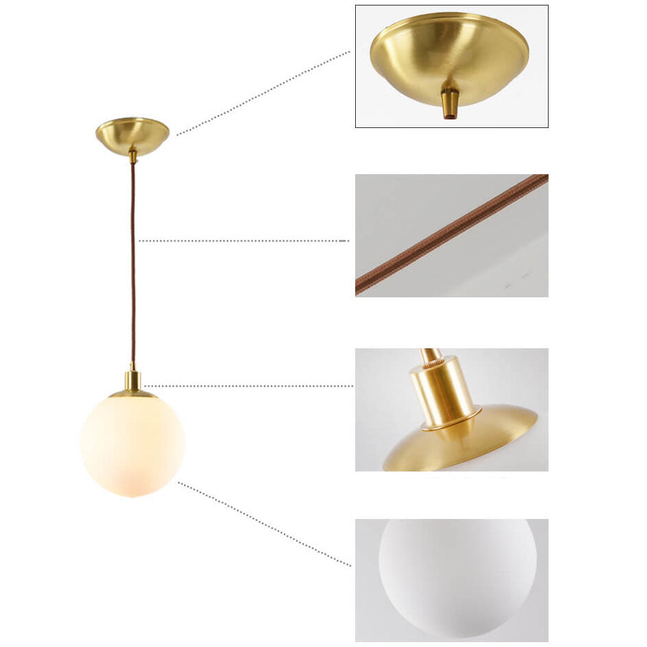 Contemporary Nordic Minimalist White Orb 1-Light Pendant