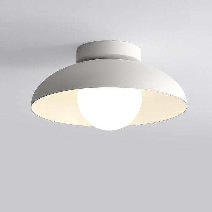Contemporary Nordic Wabi-sabi Iron Glass 1-Light Semi-Flush