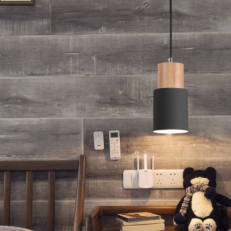 Nordic Macaron Cylinder Aluminum 1-Light Single LED Pendant
