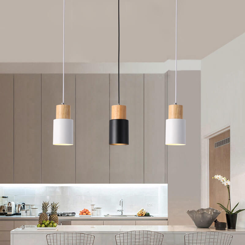Nordic Macaron Cylinder Aluminum 1-Light Single LED Pendant