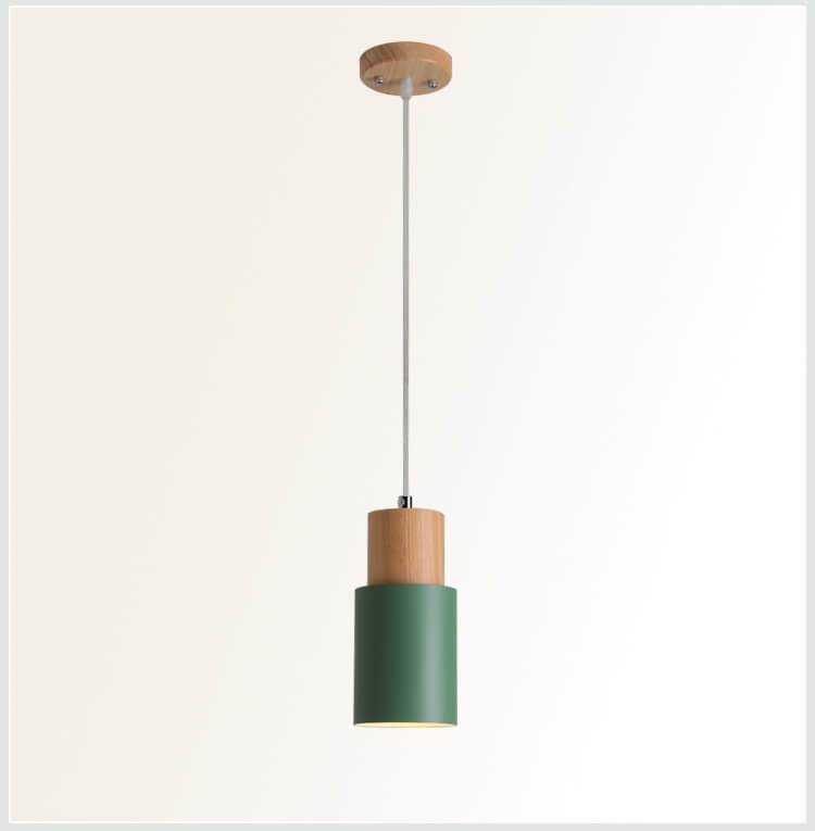 Nordic Macaron Cylinder Aluminum 1-Light Single LED Pendant