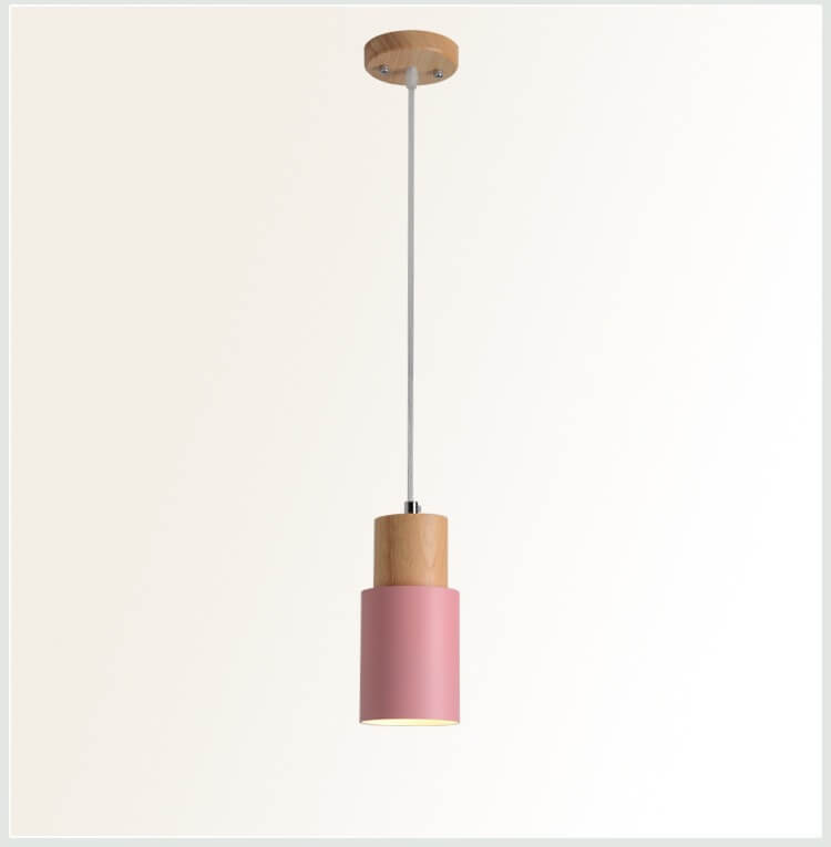 Nordic Macaron Cylinder Aluminum 1-Light Single LED Pendant