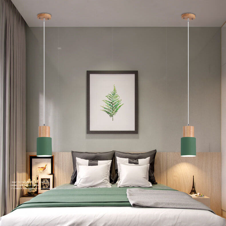Nordic Macaron Cylinder Aluminum 1-Light Single LED Pendant
