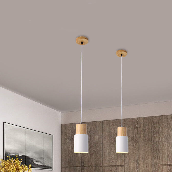 Nordic Macaron Cylinder Aluminum 1-Light Single LED Pendant