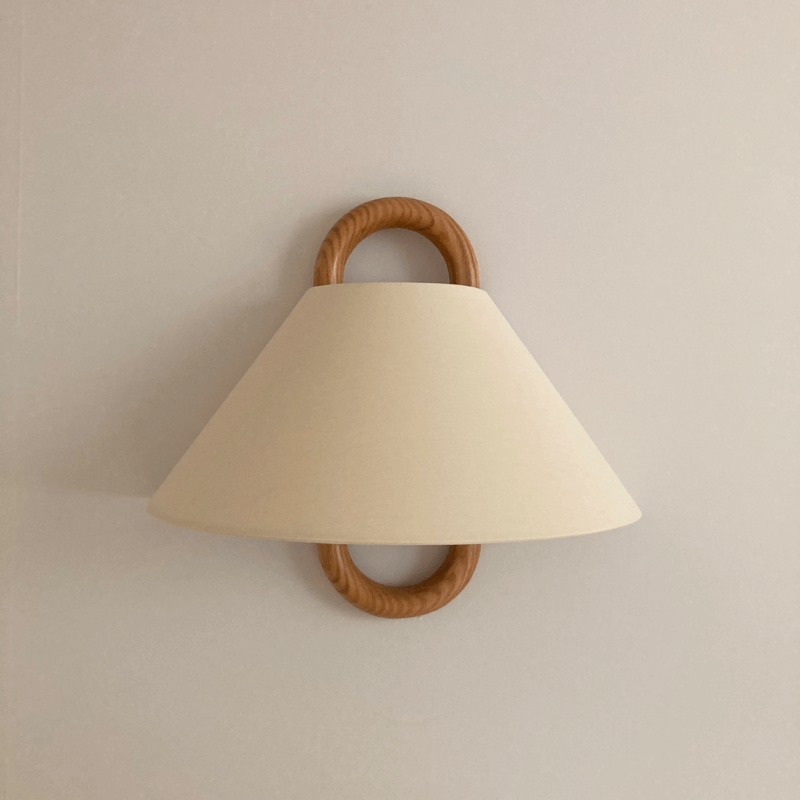 Modern Original Solid Wood Pleated Semi-Circle 1-Light Wall