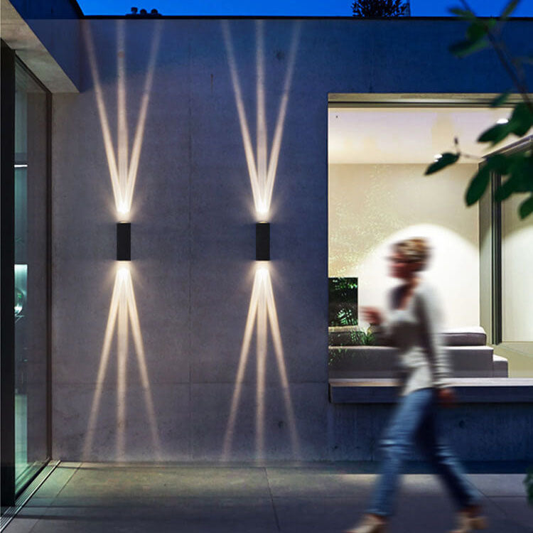 Modern Aluminum Lens Outdoor Patio Double-headed LED Wall