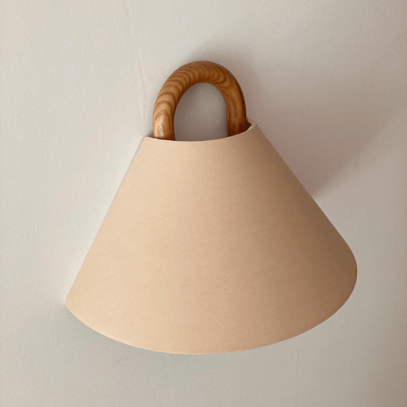 Modern Original Solid Wood Pleated Semi-Circle 1-Light Wall