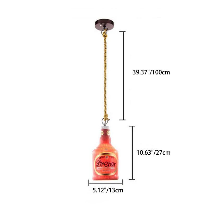 Contemporary Industrial Colorful Bottle Resin 1-Light