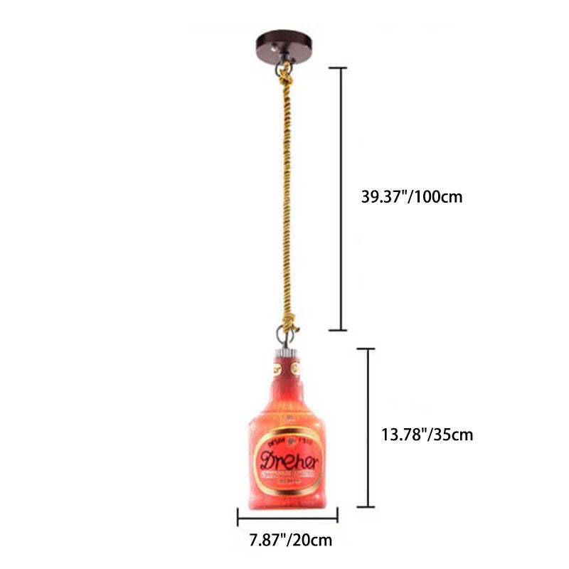 Contemporary Industrial Colorful Bottle Resin 1-Light