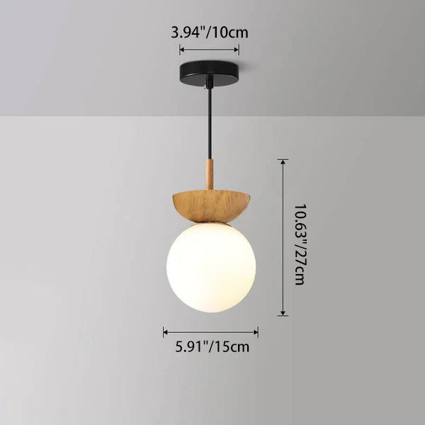 Modern Minimalist Glass Iron Orb 1-Light Semi-Flush Mount