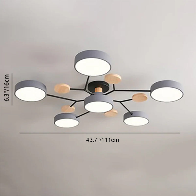 Contemporary Scandinavian Round Molecule Branch Design LED