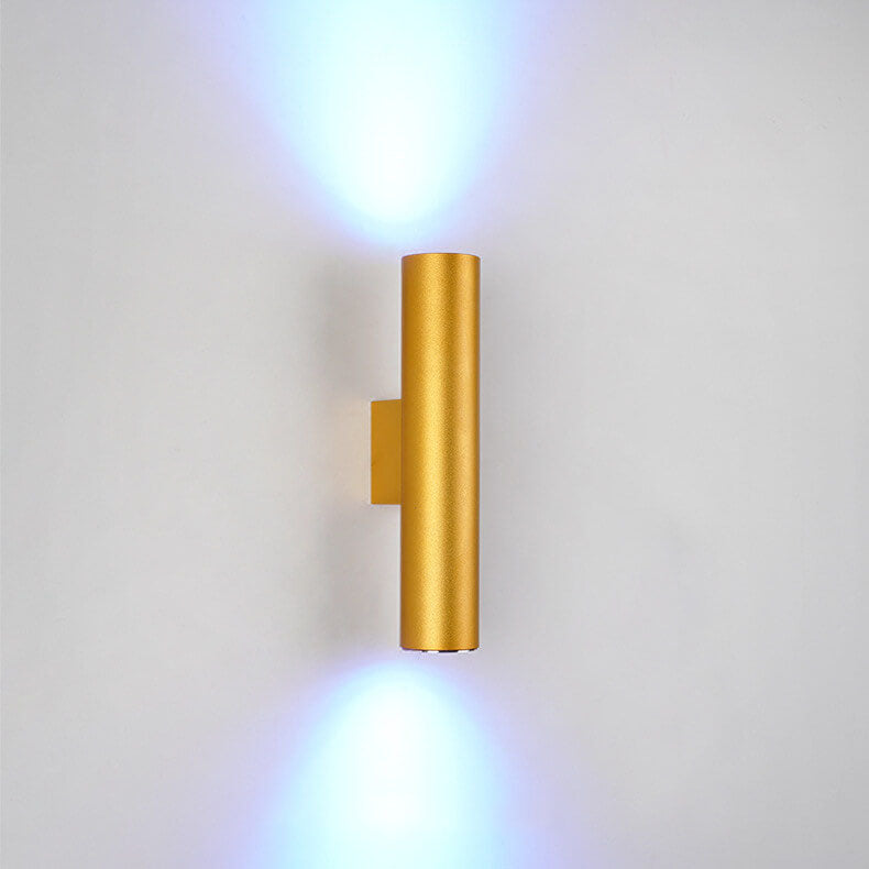 Modern Minimalist Round Aluminum Cylindrical 2-Light Wall