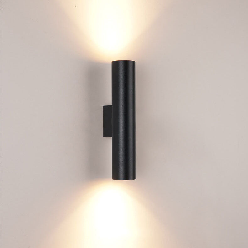 Modern Minimalist Round Aluminum Cylindrical 2-Light Wall
