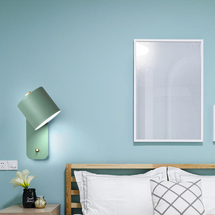 Nordic Macaron Cylinder Shape Rotatable 1-Light Wall Sconce