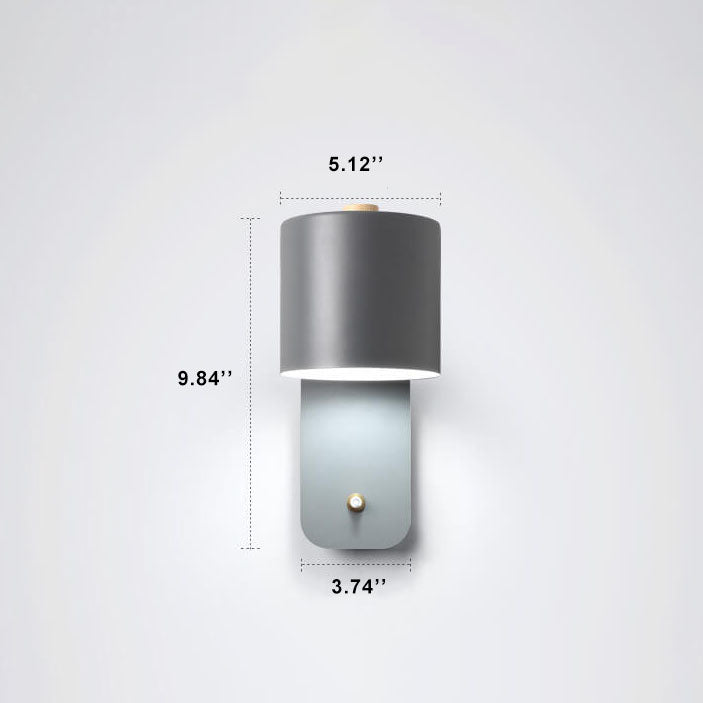 Nordic Macaron Cylinder Shape Rotatable 1-Light Wall Sconce