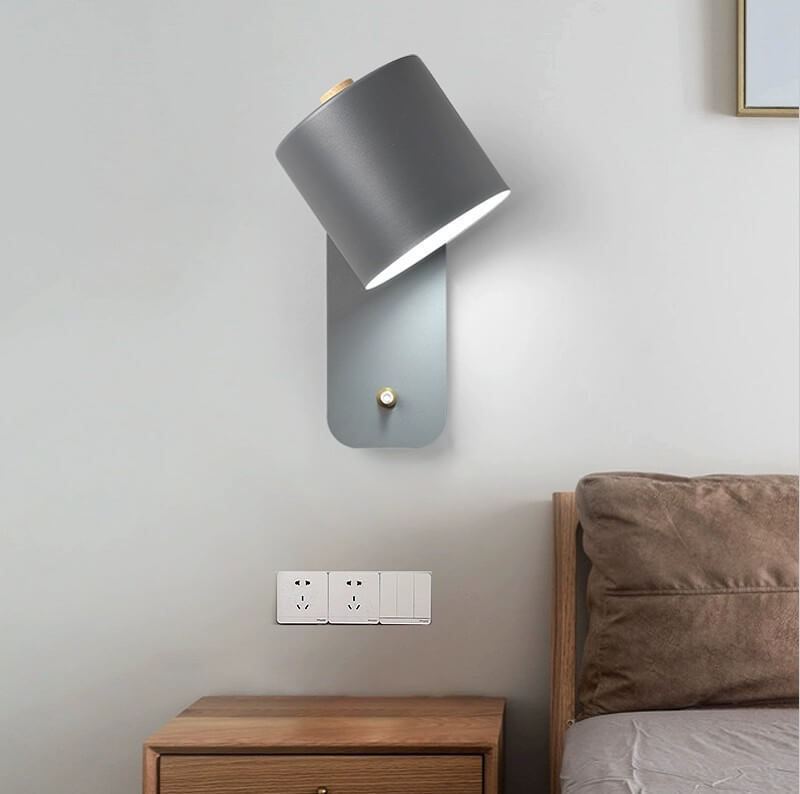 Nordic Macaron Cylinder Shape Rotatable 1-Light Wall Sconce