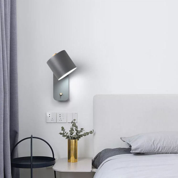 Nordic Macaron Cylinder Shape Rotatable 1-Light Wall Sconce