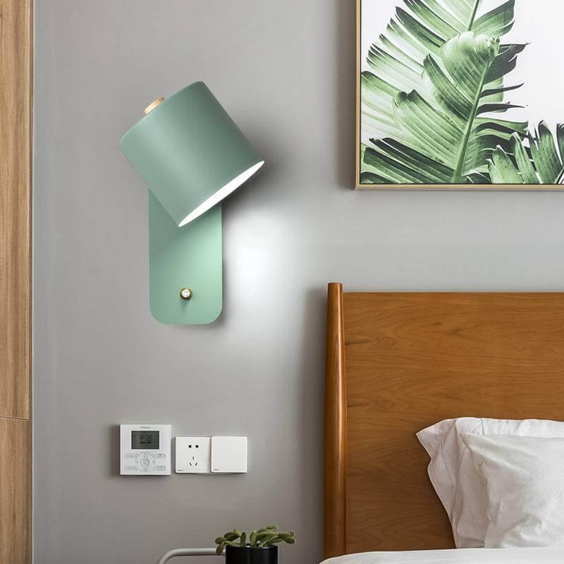 Nordic Macaron Cylinder Shape Rotatable 1-Light Wall Sconce