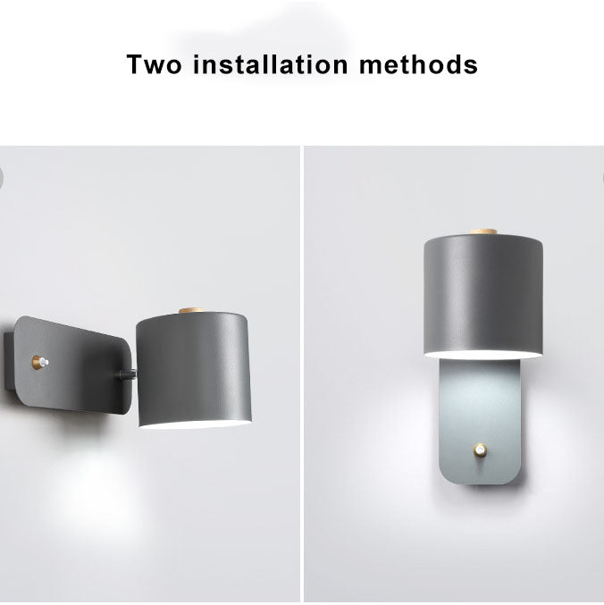 Nordic Macaron Cylinder Shape Rotatable 1-Light Wall Sconce
