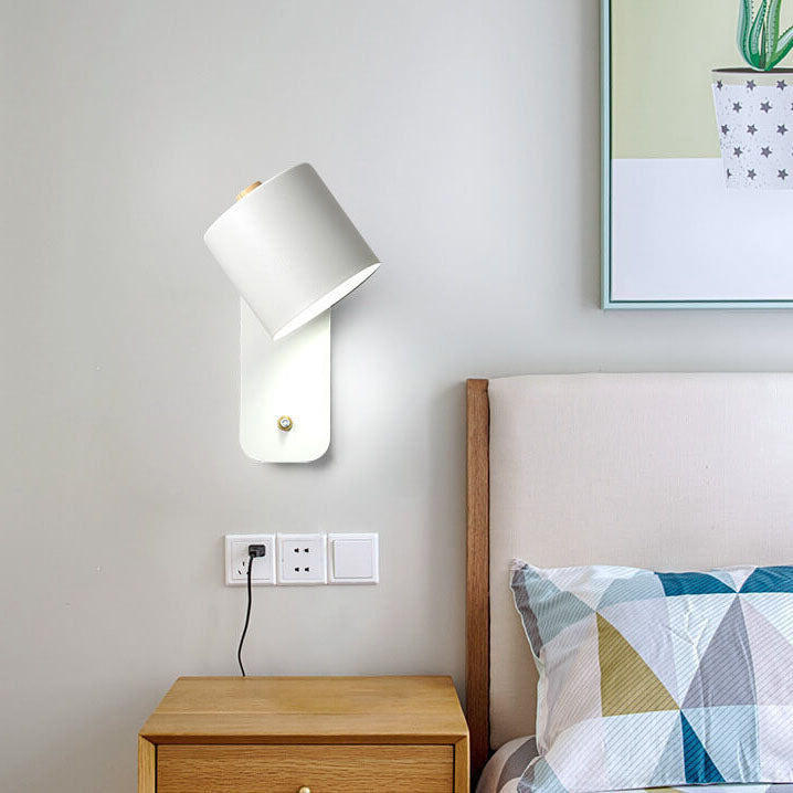 Nordic Macaron Cylinder Shape Rotatable 1-Light Wall Sconce