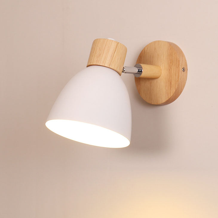 Modern Minimalist Solid Color Macaron Iron Wood 1-Light