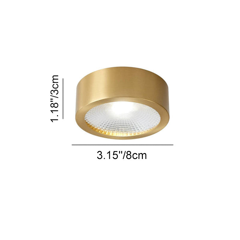 Modern Luxury Round Copper Ultra-thin LED Flush Mount Light