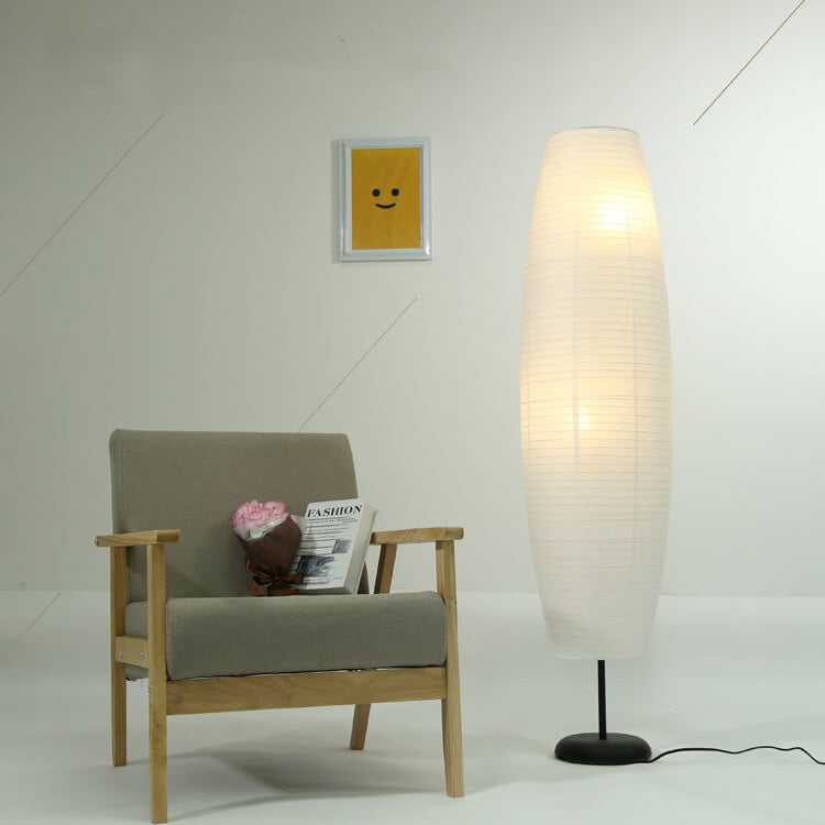 Nordic Minimalist Rice Paper Column 2-Light Standing Floor