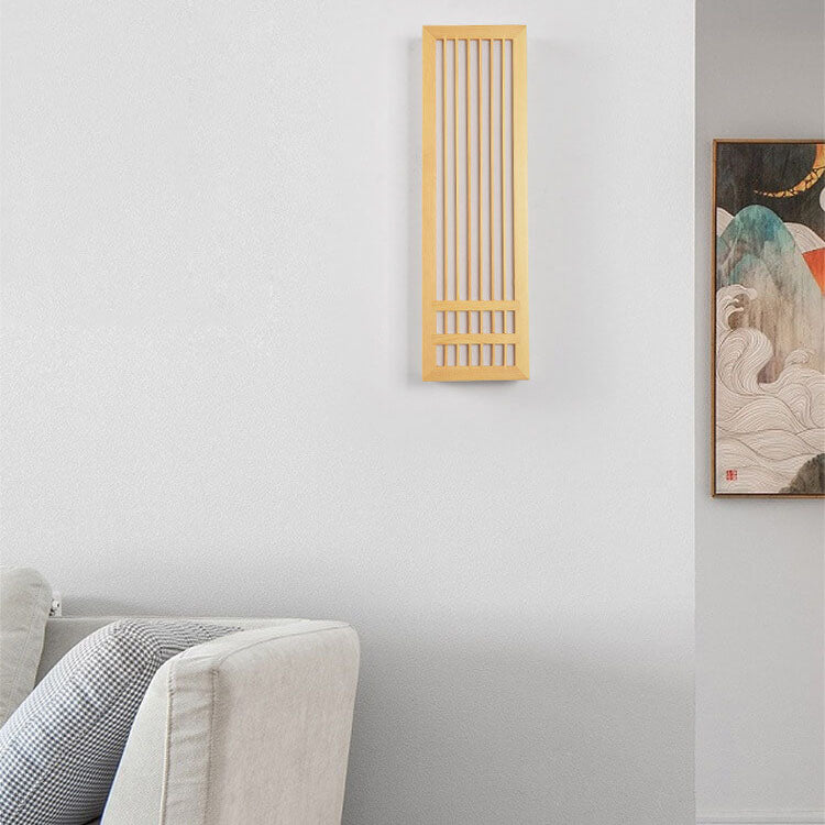 Modern Minimalist Solid Wood Acrylic Rectangular LED Wall