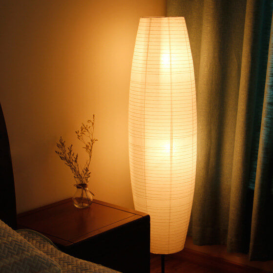 Nordic Minimalist Rice Paper Column 2-Light Standing Floor