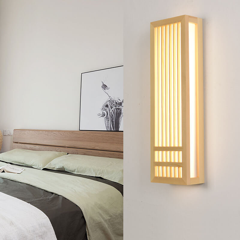 Modern Minimalist Solid Wood Acrylic Rectangular LED Wall